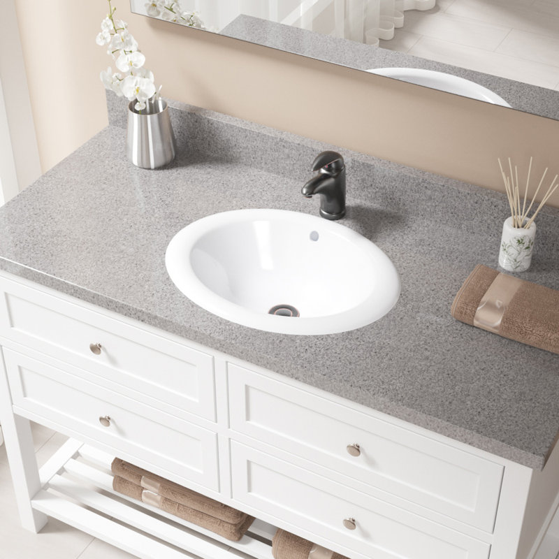 MRDirect Lavabo de salle de bain encastré ovale en porcelaine vitrifiée avec tropplein avec MRDirect Lavabo de salle de bain encastré ovale en porcelaine vitrifiée avec tropplein avec